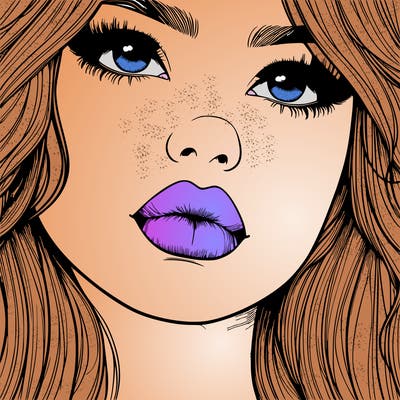 really realistic girl with lips