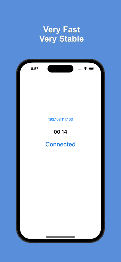 Ostrich VPN Light interface showing a fast and stable connection status on an iPhone screen