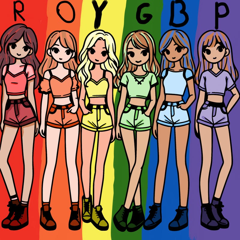 a group of girls wearing crop tops and shorts