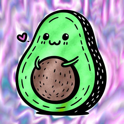 an avocado hugging an avocado