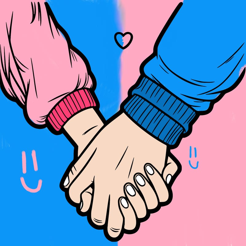 two holding hand one girl hand and one boy hand