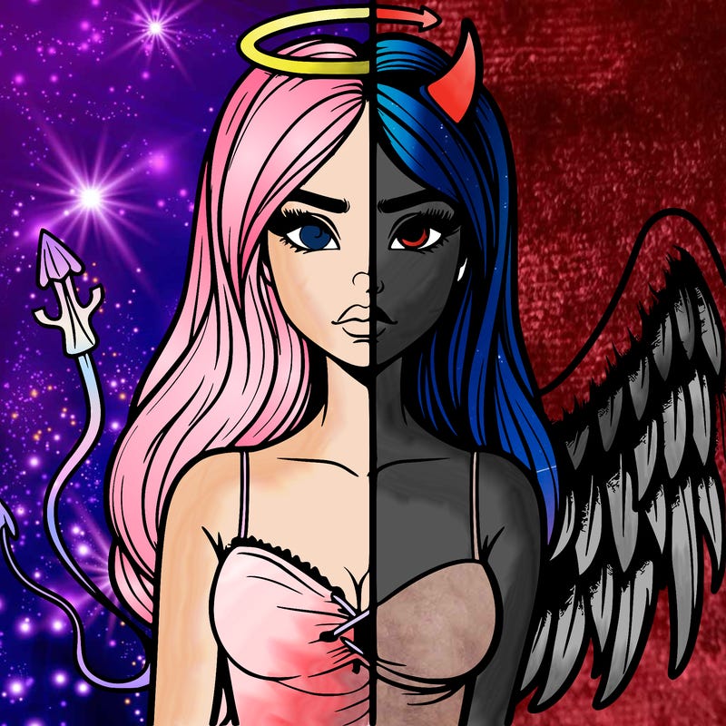 devil vs angel realistic girl