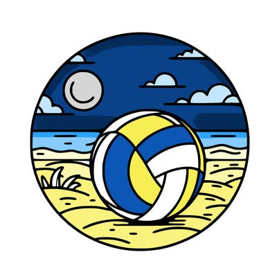 volleyball on a beach