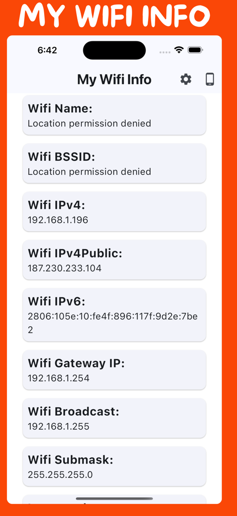 WLAN- und Geräteanalysator-App zeigt technische Netzwerkdetails einschliesslich IPv4 IPv6 und Gateway-IP an