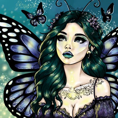 butterfly fairy realistic girl