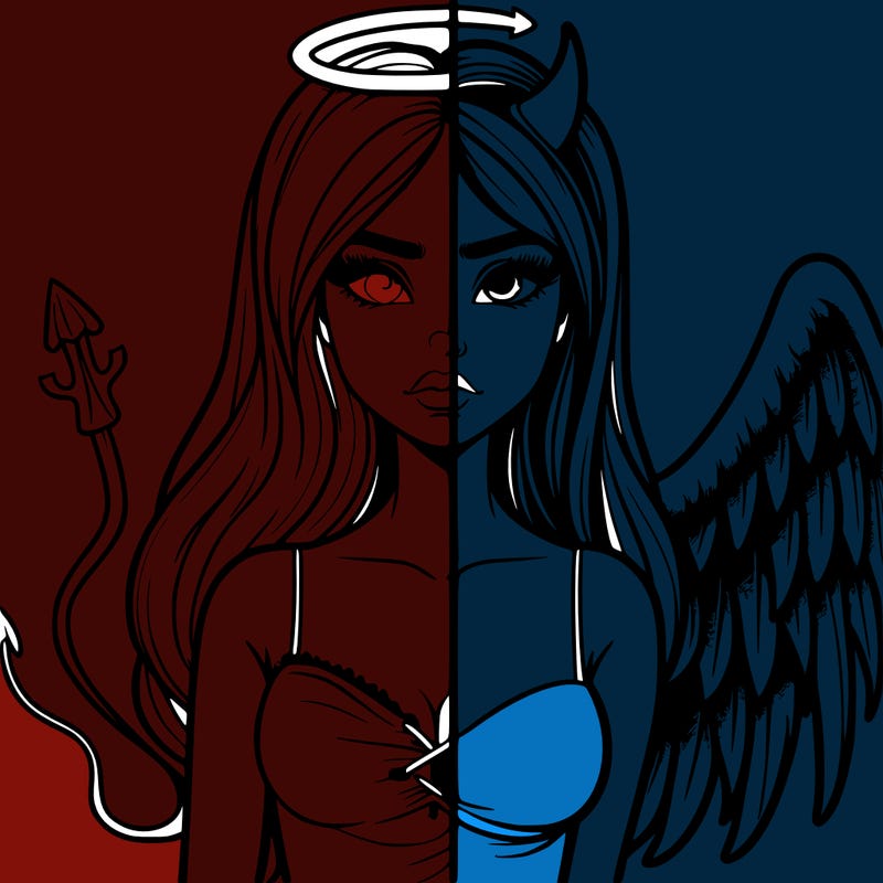 devil vs angel realistic girl