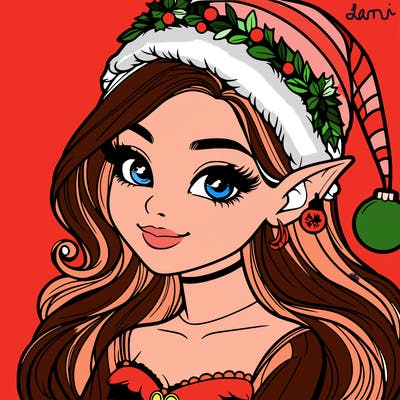 christmas girl elf realistic