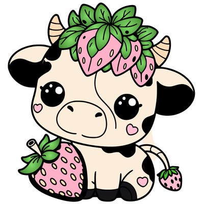 cute strawberry cow