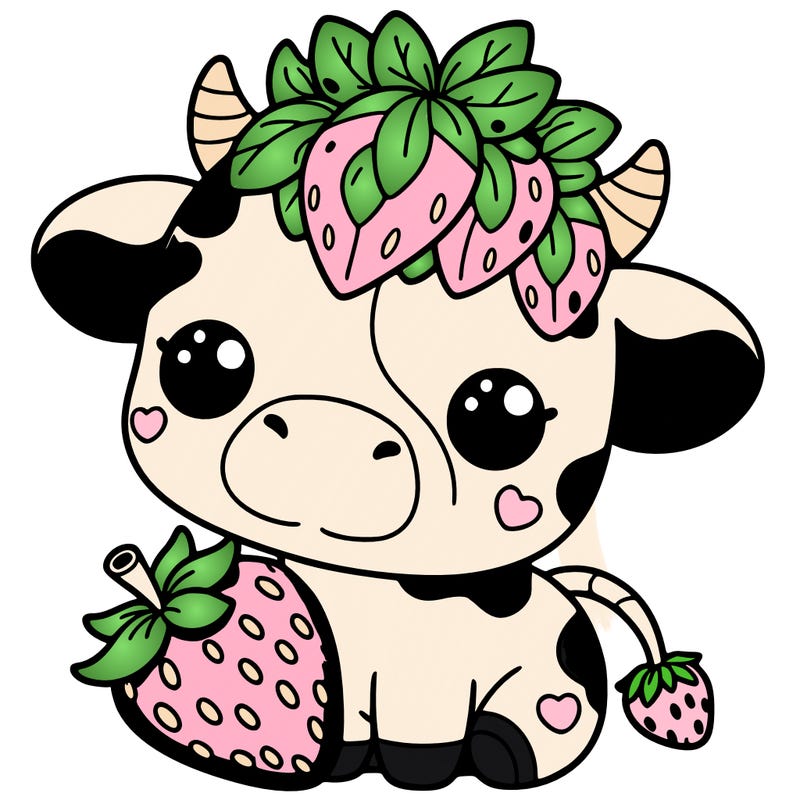 cute strawberry cow