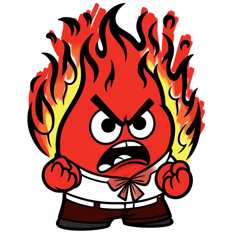 inside out anger with flames