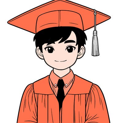 asian person graduating from school realistic