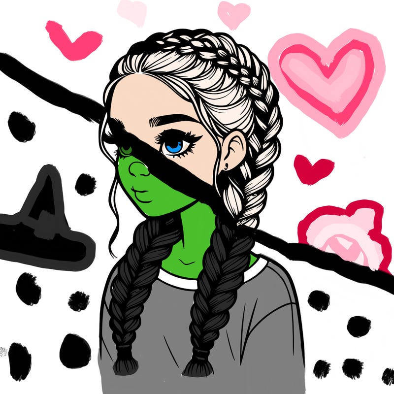 realistic girl with braids