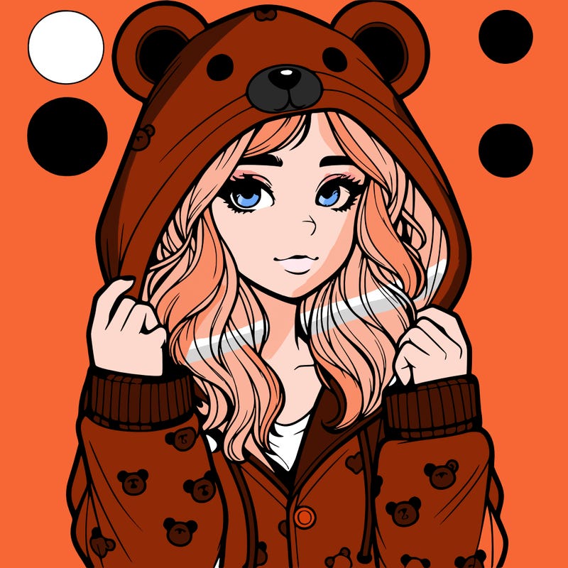 realistic girl in a animal pjs hoodie