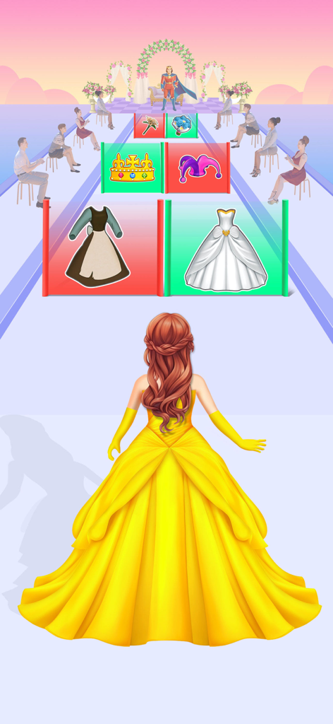 Princess Dress up Wedding Game - ファッションの選択肢があるプリンセスウェディングランナーゲームのゲームプレイ。