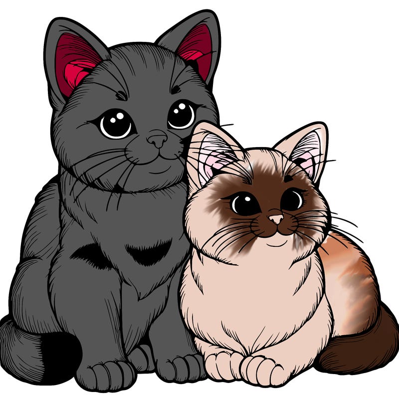 two cats realistic