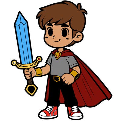a boy hero with a sword