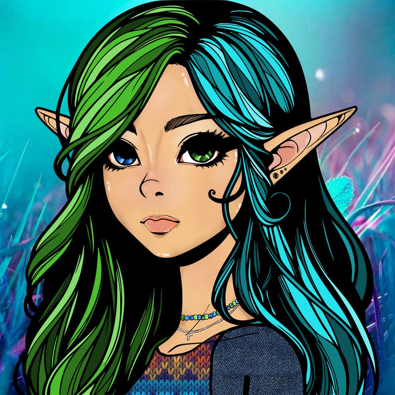 elf girl realistic dark fantasy