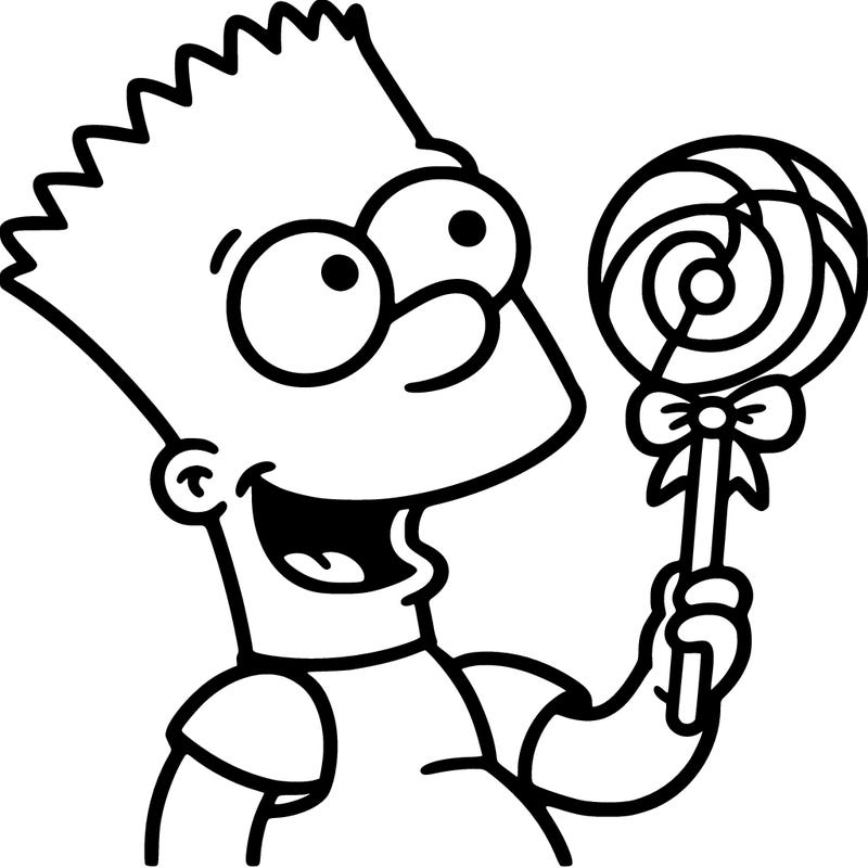 bart liking a lollipop