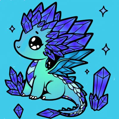 little cute crystal dragon