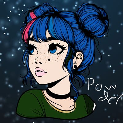 realistic girl with spacebuns