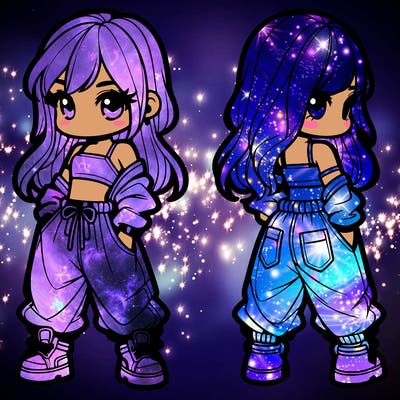 girl in crop top and baggy pants