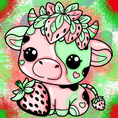 cute strawberry cow