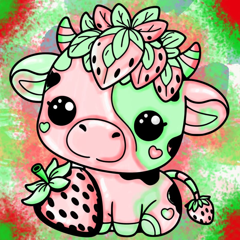 cute strawberry cow