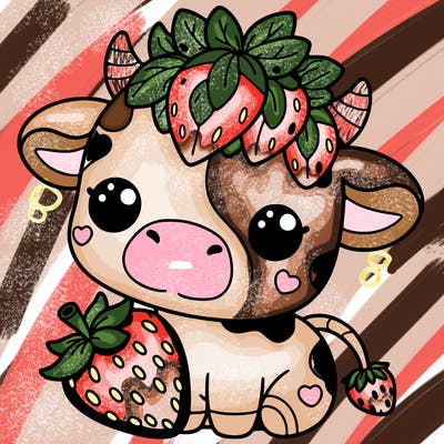 cute strawberry cow