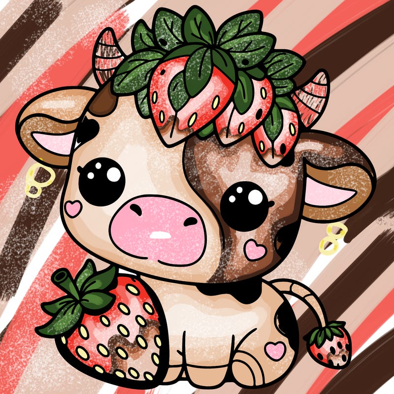cute strawberry cow