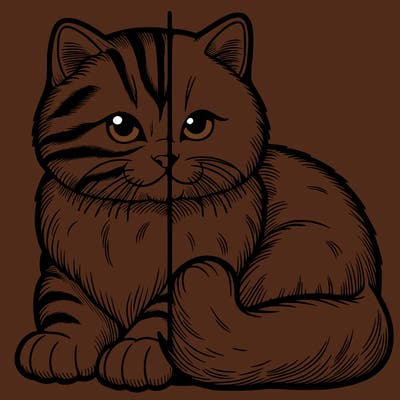 realistic split cat