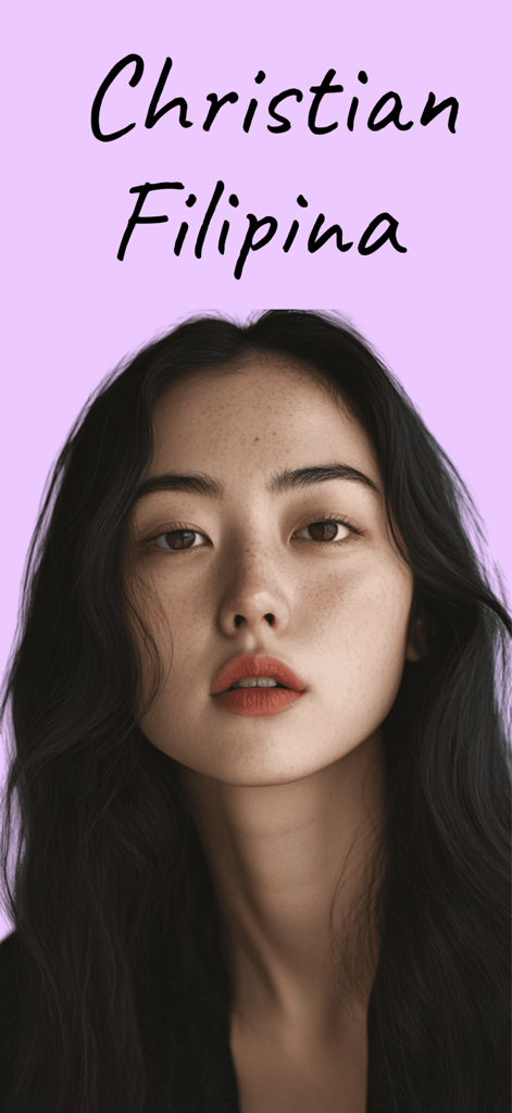 Intro screen of the Christian Filipina dating app featuring a woman portrait