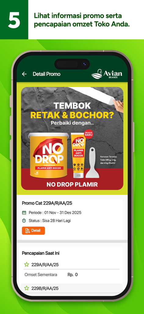 Avian Brands - Schermata dell'app Avian Brands che mostra le promozioni dei prodotti e le prestazioni delle vendite del negozio