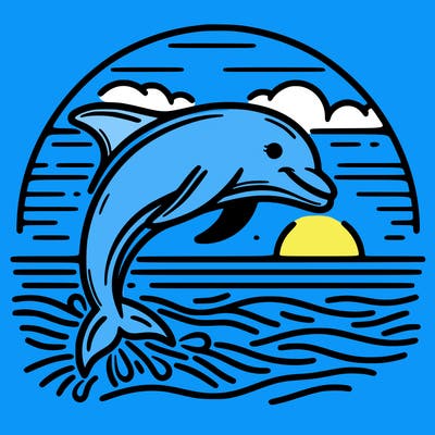 dolphin in a sunset