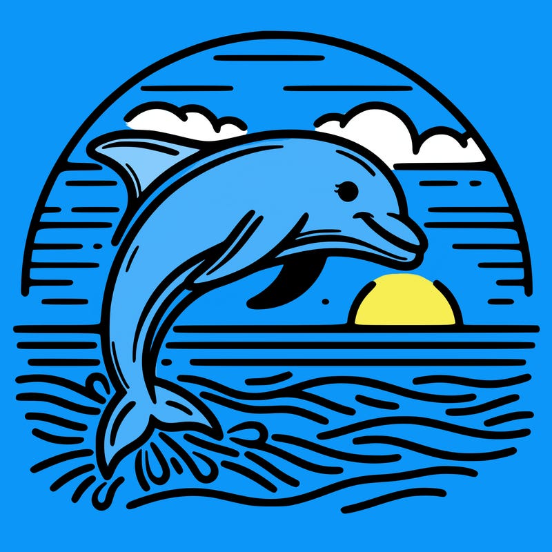 dolphin in a sunset