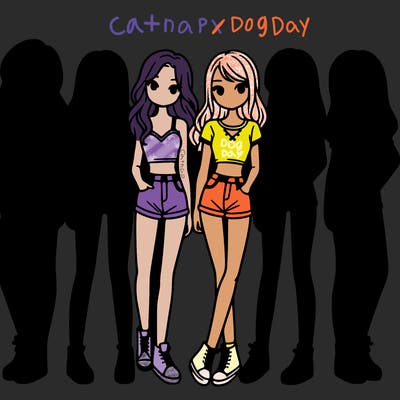 a group of girls wearing crop tops and shorts