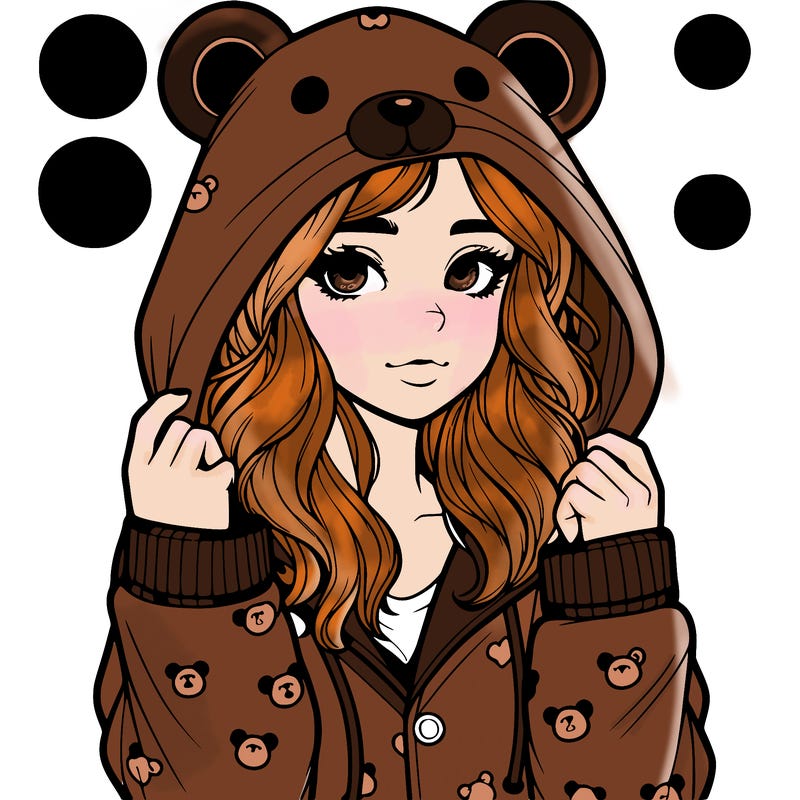 realistic girl in a animal pjs hoodie