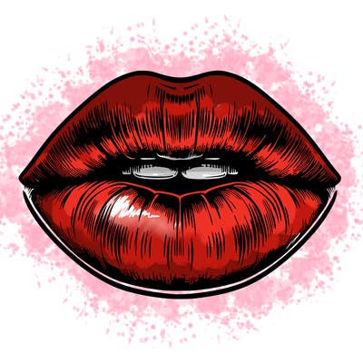 realistic mouth with lips