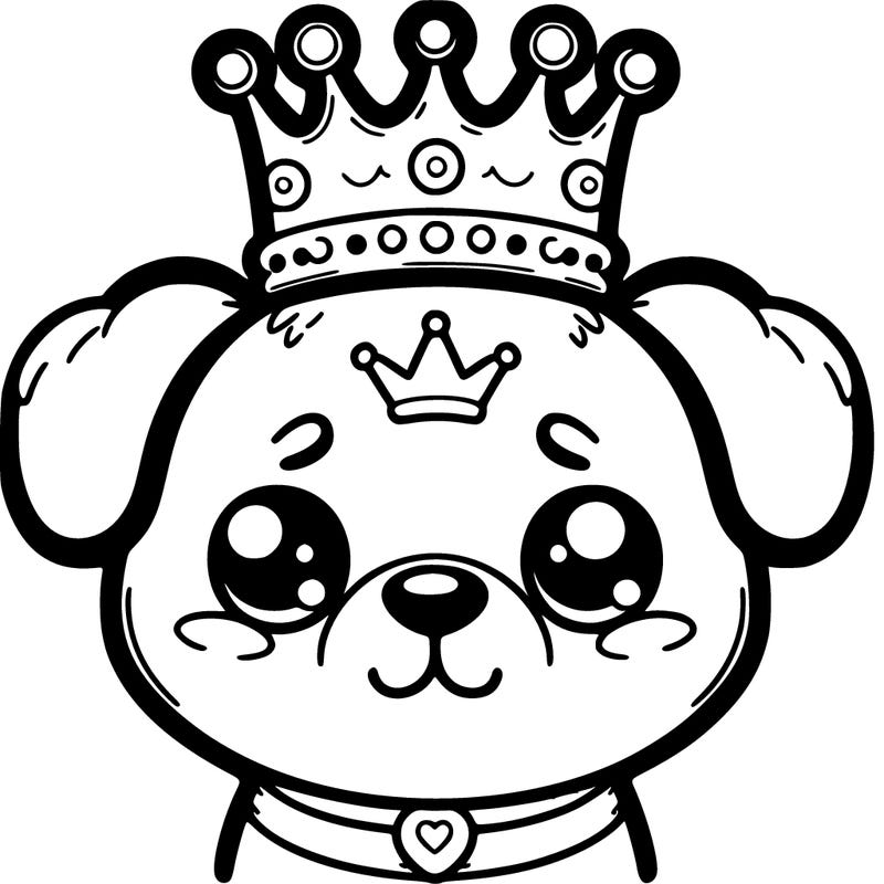 a puppy cute wearing a crown