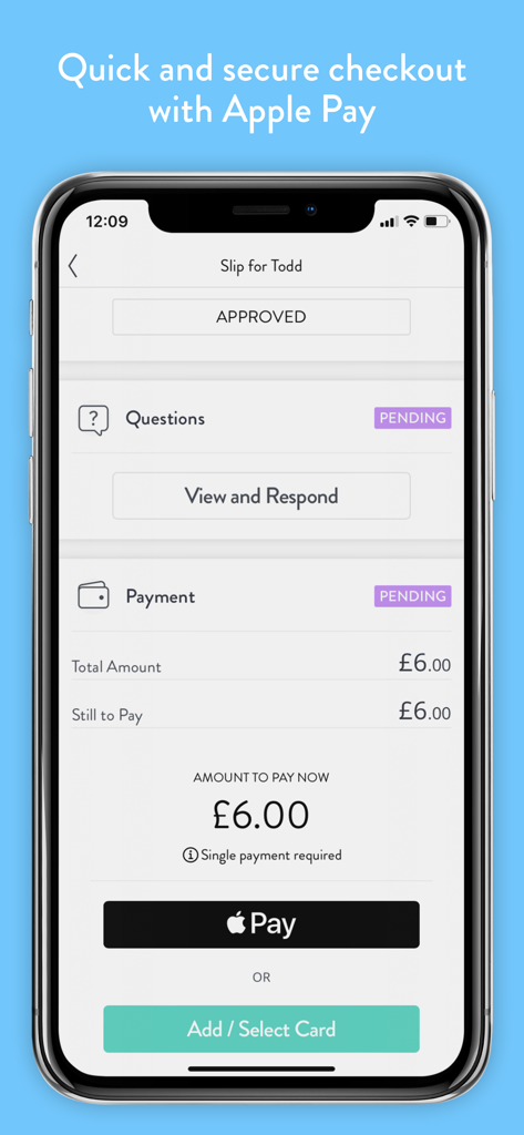Parent Hub - Secure school payment checkout screen featuring Apple Pay integration in the Parent Hub app
