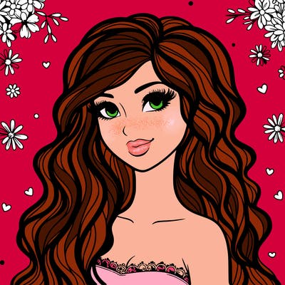 pretty woman with long wavy hair
