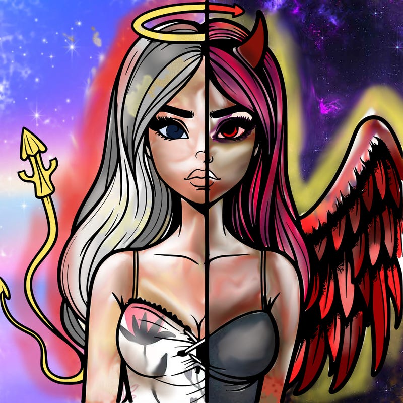 devil vs angel realistic girl