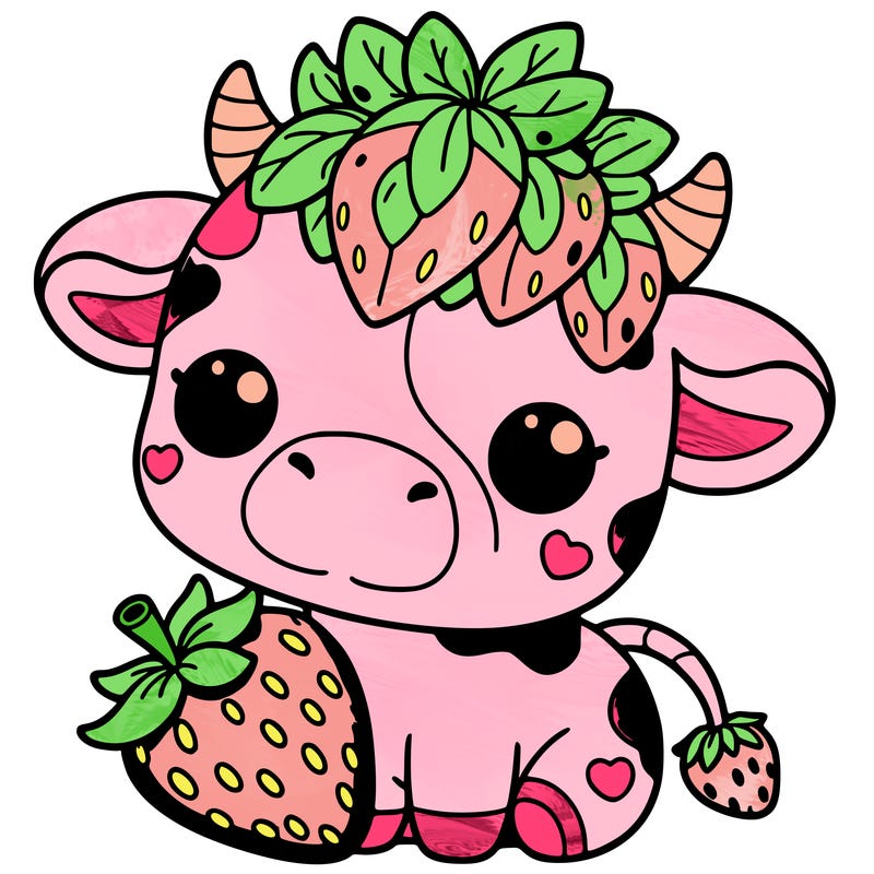 cute strawberry cow