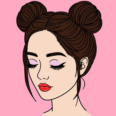 woman with hair buns