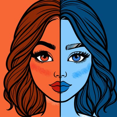 realistic girl split half