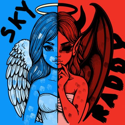 realistic angel half demon