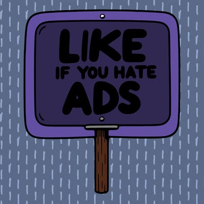 a sign that says like if you hate ads