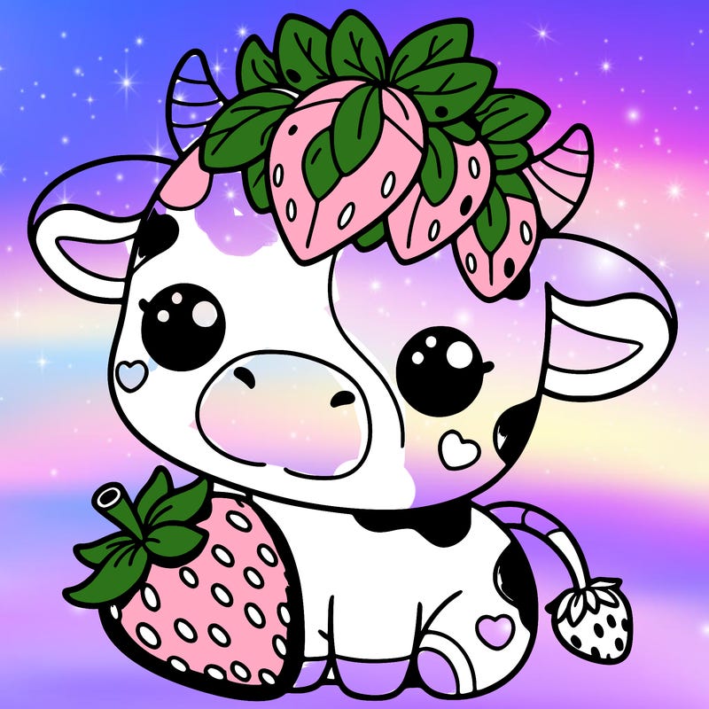 cute strawberry cow