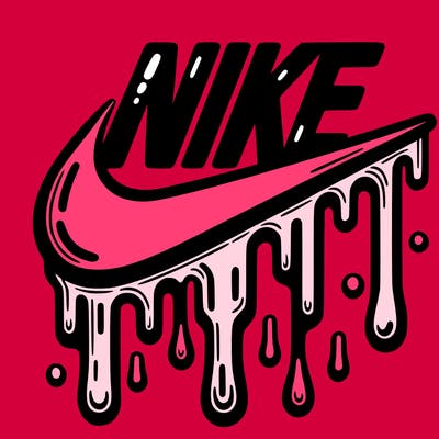 dripping nike logo