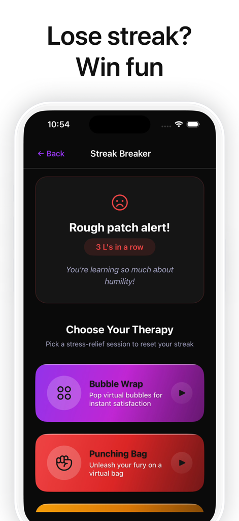 Hudson Relationship Assistant - Hudson app interface showing the Streak Breaker feature with stress relief mini games