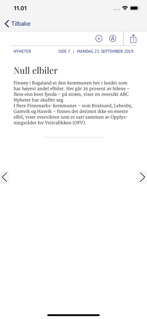 Altaposten eAvis - Visualização de artigo de jornal digital Altaposten eAvis